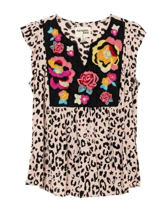 Savanna Jane Tops - Savanna Jane Cap Sleeves Lightweight Boho Blouse Size Medium.Festival ,Boho .